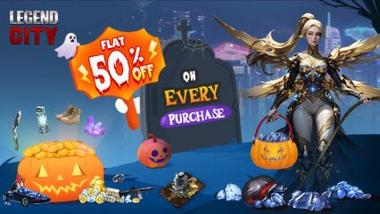 Get Flat 50% Off on Every Purchase in Legend City with BlueStacks Store Halloween Loot